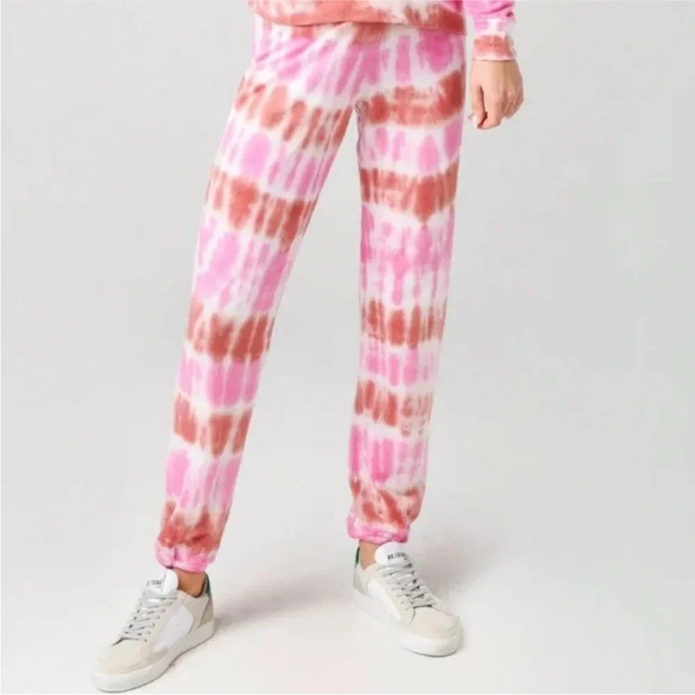 Sundry Pink and Wine Tie-Dye Basic Terry Jogger Sweatpants, Size 0 (Extra Small) - Picture 1 of 7